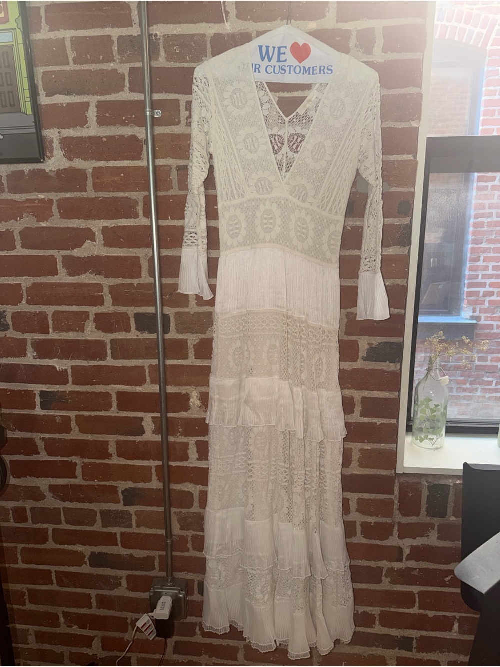 LoveShackFancy Boho Lace Maxi Dress in Cream